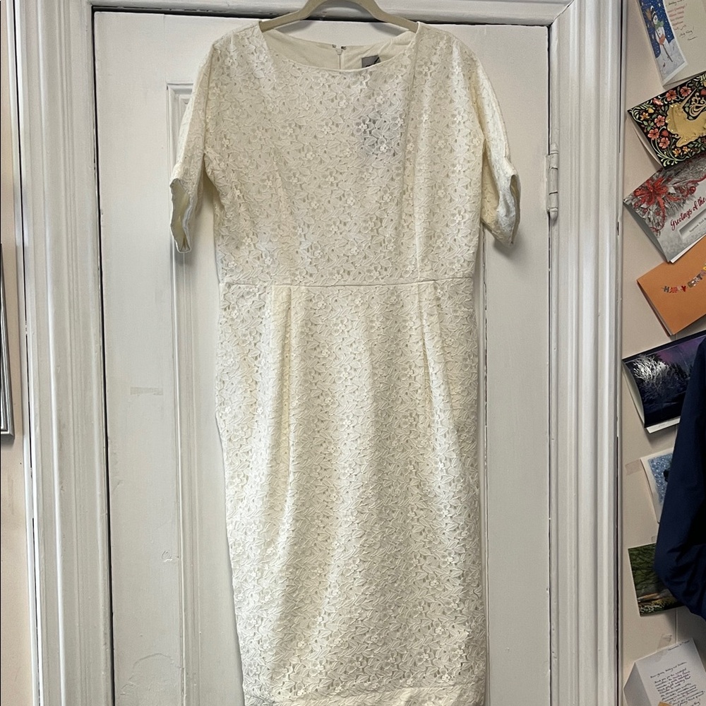 ASOS Cream Lace Long Sleeve Dress size 14